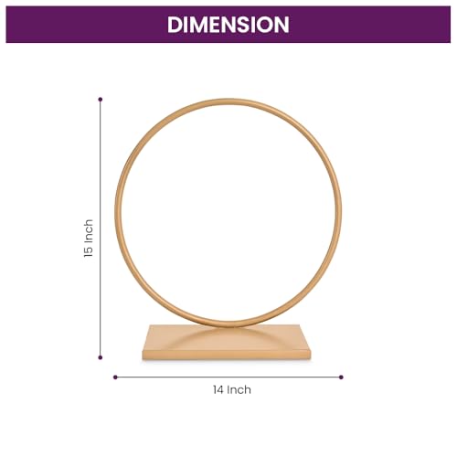 DecorTwist® Circular Backdrop Stand for Decoration | Metal Balloon Arch Frame for Birthdays, Weddings & Parties | Reusable Photo Background Stand (Gold/Black, Multiple Sizes) - Image 2