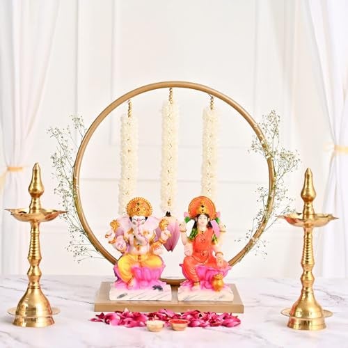 DecorTwist® Circular Backdrop Stand for Decoration | Metal Balloon Arch Frame for Birthdays, Weddings & Parties | Reusable Photo Background Stand (Gold/Black, Multiple Sizes) - Image 1