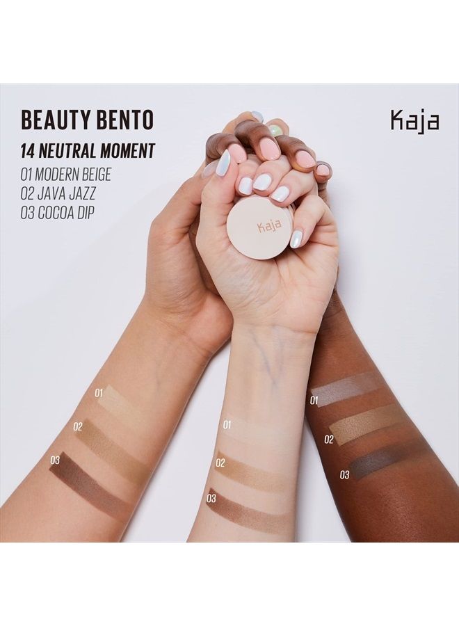KAJA Beauty Bento Collection - Bouncy Eyeshadow Trio | Mother's Day, Neutral Earthy Tones, Travel Size, 14 Neutral Moment, 2019 Allure Best of Beauty Award, 0.03 Oz - Image 2