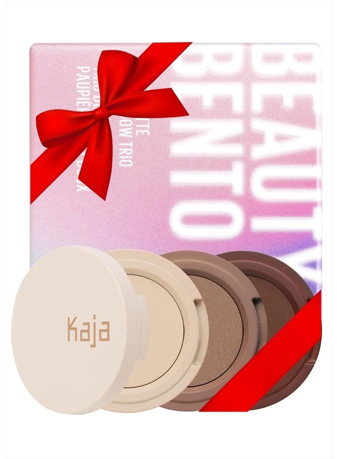 KAJA Beauty Bento Collection - Bouncy Eyeshadow Trio | Mother's Day, Neutral Earthy Tones, Travel Size, 14 Neutral Moment, 2019 Allure Best of Beauty Award, 0.03 Oz - Image 1