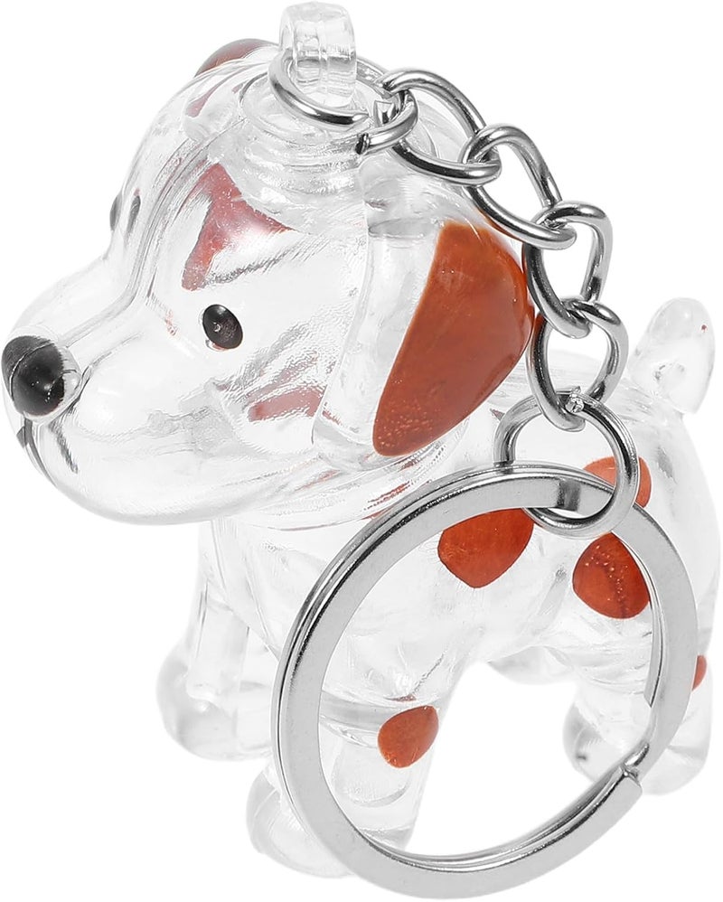 BESTonZON Dog Keepsake Keychain Memorial Box, Pet Hair Collector Bottle with Handbag Charm, Small Brown Dalmatian Puppy Fur Storage for Dog Owners and Travel - Image 1