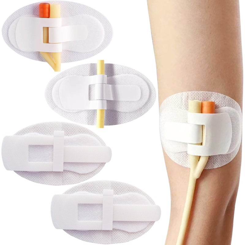 MEDIMATIC Foley Catheter Stabilization Device Pack of 5 Hold SingleDouble Tube G Tube and Feeding Tube in Place Reduce Risk of Pulling Out with Breathable Foam Anchor Hook and Loop Adhesive 