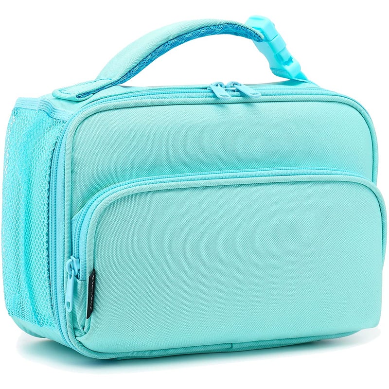 FlowFly Kids Lunch box Insulated Soft Bag Mini Cooler Back to School Thermal Meal Tote Kit for Girls Boyslight blue