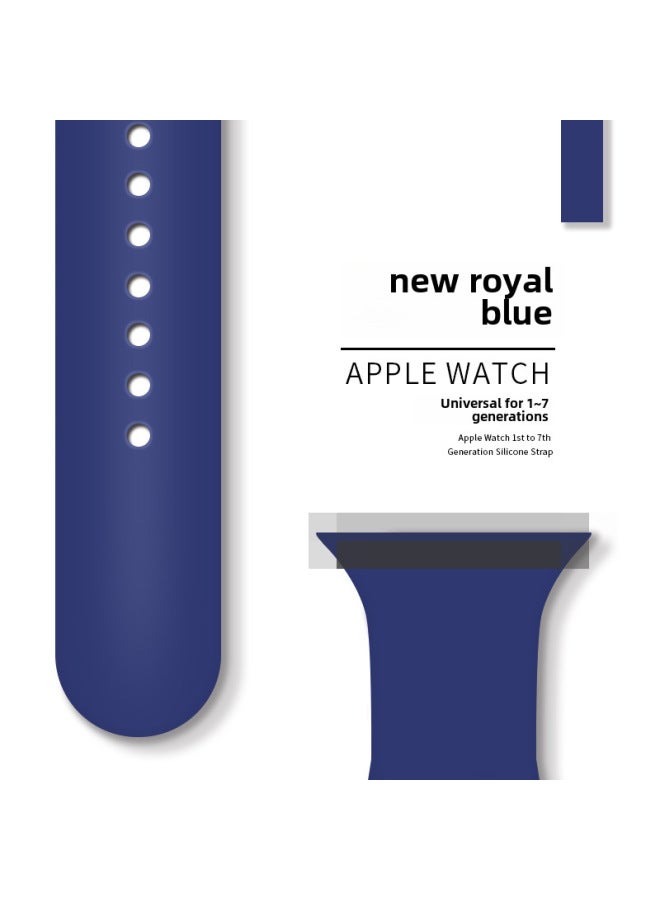 For Applewatch8 Apple S9 Silicone Strap Monochrome Iwatch Same Single Stud Snap Sport Wristband - Image 1