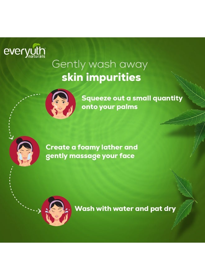 Everyuth Naturals Purifying Neem Face Wash|Antibacterial Neem & Tea Tree Oil|Hydrated, Clear & Healthy Skin|Paraben free|100% Soap Free|Oily, Dry, Normal, Combination & Sensitive Skin -150 g - Image 3