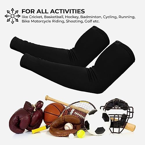 AUTOGUYS **[Comes in Pack of 2-4 Pcs** Freesize UV Sun protection Anti-Sweat Cool Arm Sleeve (Black, Unisex) - Image 3