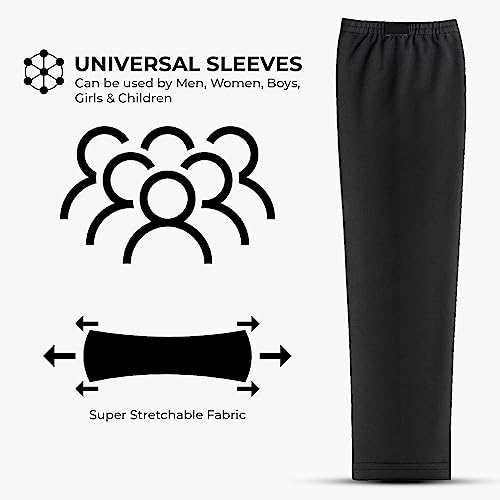 AUTOGUYS **[Comes in Pack of 2-4 Pcs** Freesize UV Sun protection Anti-Sweat Cool Arm Sleeve (Black, Unisex) - Image 4