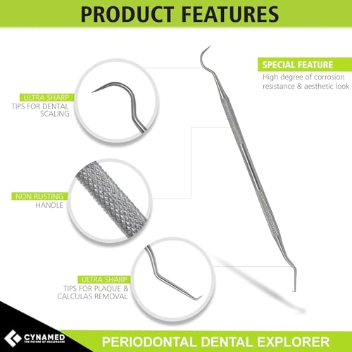 CynaMed Dental Tools Oral Care Kit (5-Pack) – Stainless Steel Dental Pick, Tartar Scraper, Scaler, Tweezers, and Mouth Mirror for Personal & Pet Use - Image 5