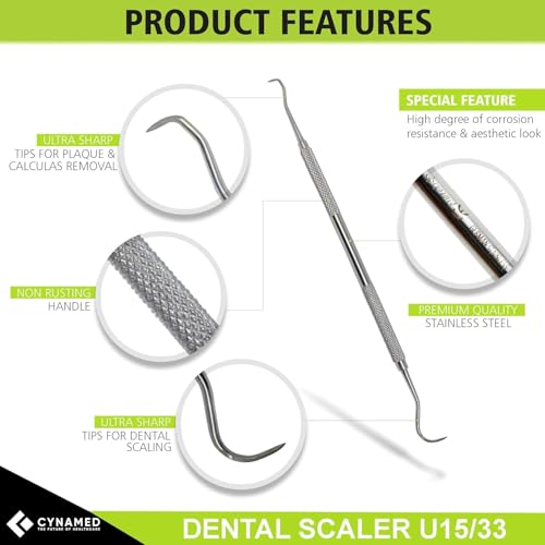 CynaMed Dental Tools Oral Care Kit (5-Pack) – Stainless Steel Dental Pick, Tartar Scraper, Scaler, Tweezers, and Mouth Mirror for Personal & Pet Use - Image 4