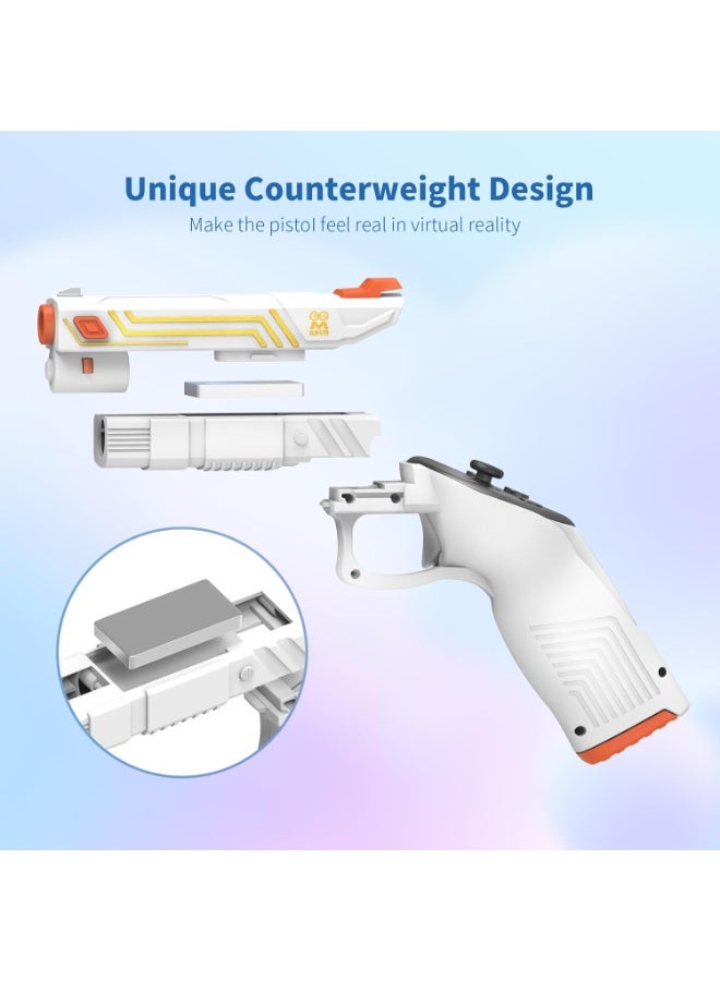 AMVR VR G-un Stock Attachment Compatible with Meta/Oculus Quest 3S/Quest 3 Accessories, Weighted P-istoI Grip Enhance FPS Game Experience Holding Feel, VR Accessories for Anti Slip Handle Shell Cover - Image 2