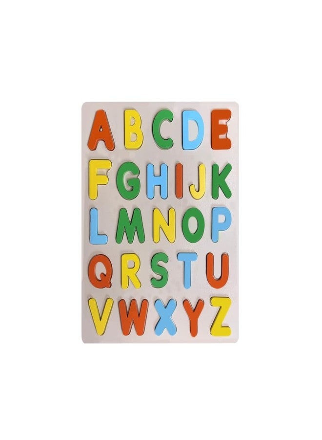 The Funny Mind Wooden Colorful Capital Alphabet Puzzle for Kids | Montessori Preschool Toy for Toddlers | Colorful Early Learning Puzzle for Hand–Eye Coordination (Capital ABC Learning Busy Board) - Image 1
