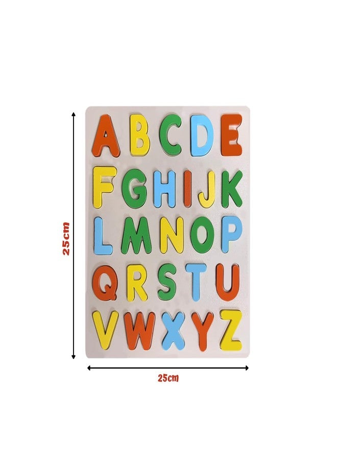 The Funny Mind Wooden Colorful Capital Alphabet Puzzle for Kids | Montessori Preschool Toy for Toddlers | Colorful Early Learning Puzzle for Hand–Eye Coordination (Capital ABC Learning Busy Board) - Image 3