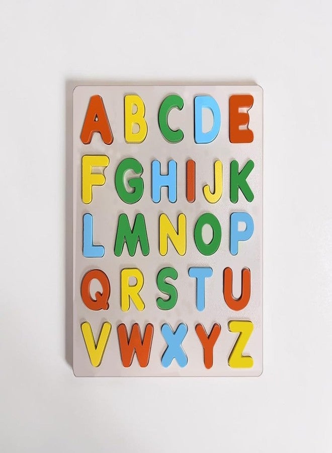 The Funny Mind Wooden Colorful Capital Alphabet Puzzle for Kids | Montessori Preschool Toy for Toddlers | Colorful Early Learning Puzzle for Hand–Eye Coordination (Capital ABC Learning Busy Board) - Image 4