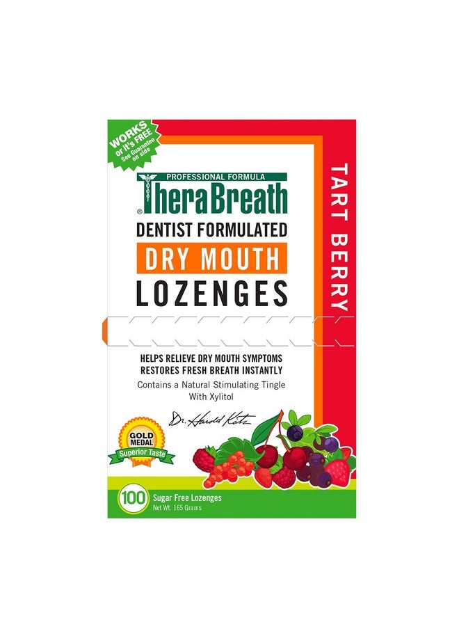 TheraBreath TheraBreath Dry Mouth Lozenges with ZINC, Tart Berry Flavor, 100 Lozenges  - Image 1