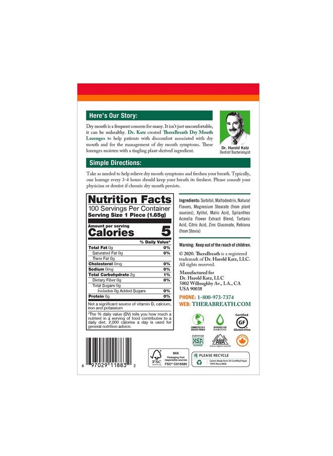 TheraBreath TheraBreath Dry Mouth Lozenges with ZINC, Tart Berry Flavor, 100 Lozenges  - Image 2