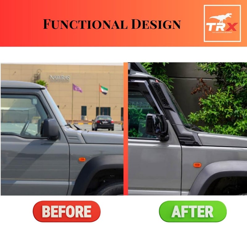 TRX AUTO Off-Road Air Intake Snorkel For Suzuki Jimny 2 Door & 5 Door 2018 To 2025 | Suzuki Jimny 2025 Accessories | Black Ram Snorkel| Bolt on, No Drilling required | - Image 2