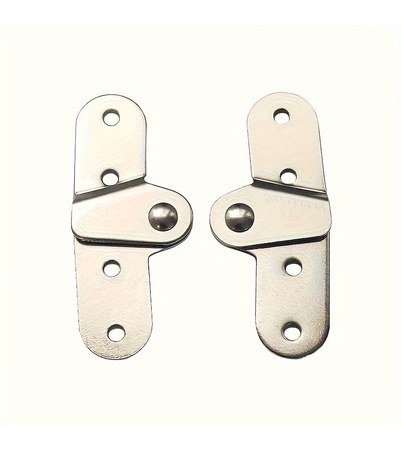 1 Set Silvery Polished Metal Folding Hinges with 8 Mounting Screws for Desktop Storage and Secure Installation - Image 4