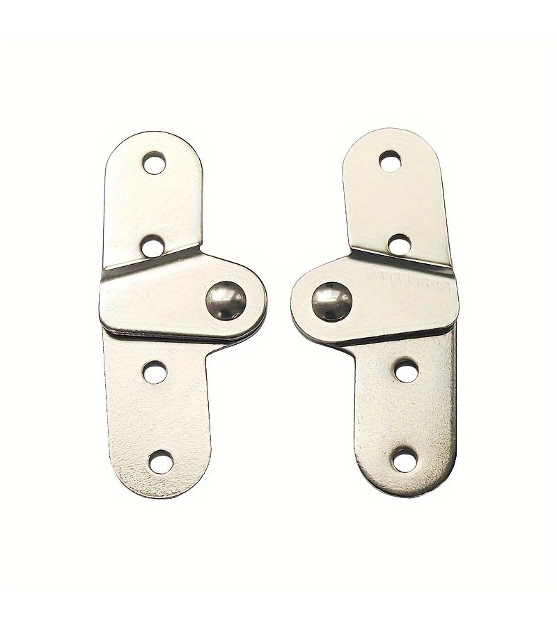1 Set Silvery Polished Metal Folding Hinges with 8 Mounting Screws for Desktop Storage and Secure Installation - Image 5