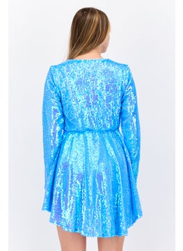Collective The Label Women Sequins Mini Dress, Turquoise  - Image 4