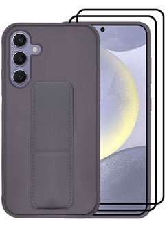CATANES 3 Packs For Samsung Galaxy S24 Plus Case and 2 Screen Protectors Magnetic Stand and Holder Premium Silicone Vertical and Horizontal Hand Strap Grip Multi Stand Cover Dark Purple  - Image 3