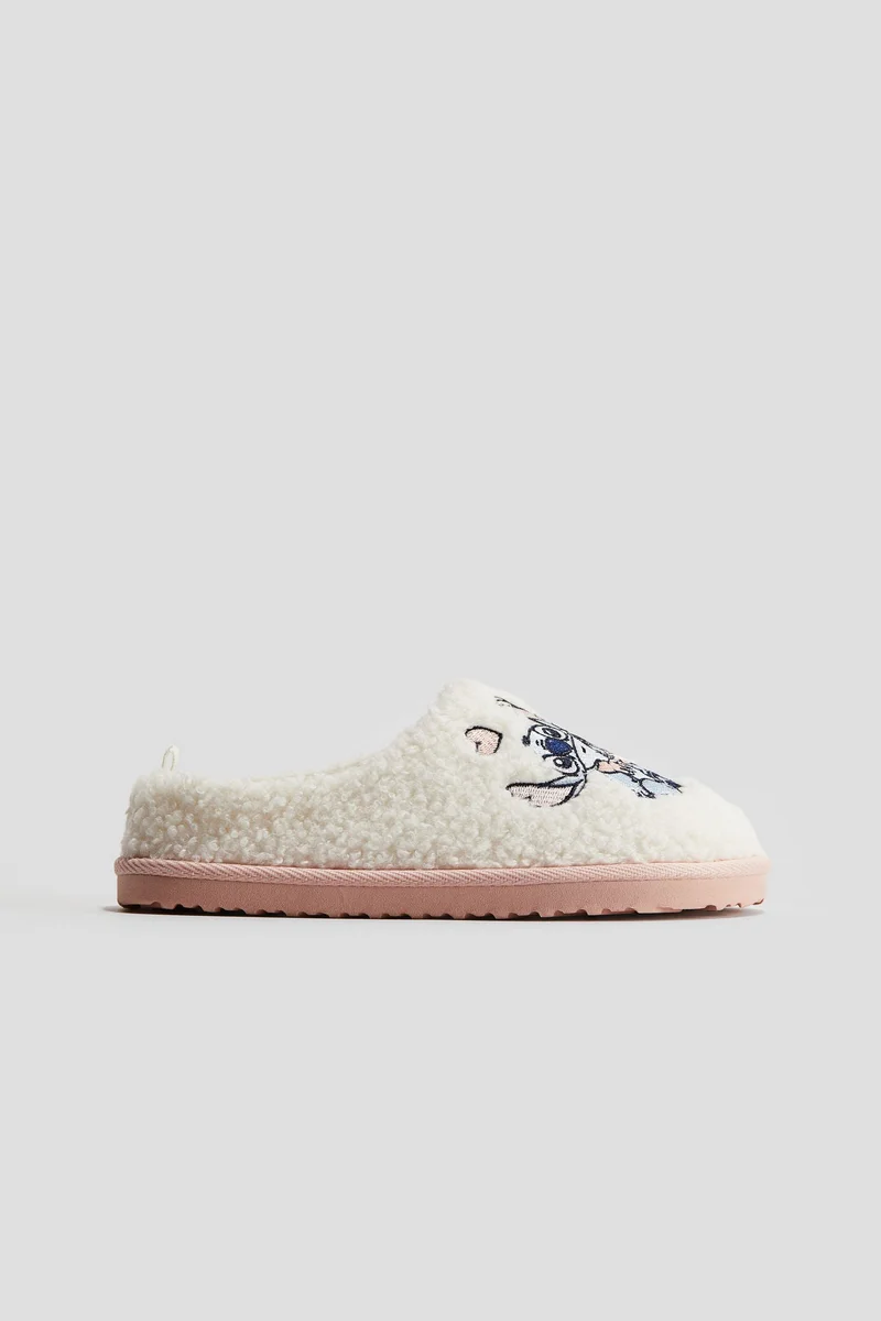 H&M Embroidery-motif teddy slippers