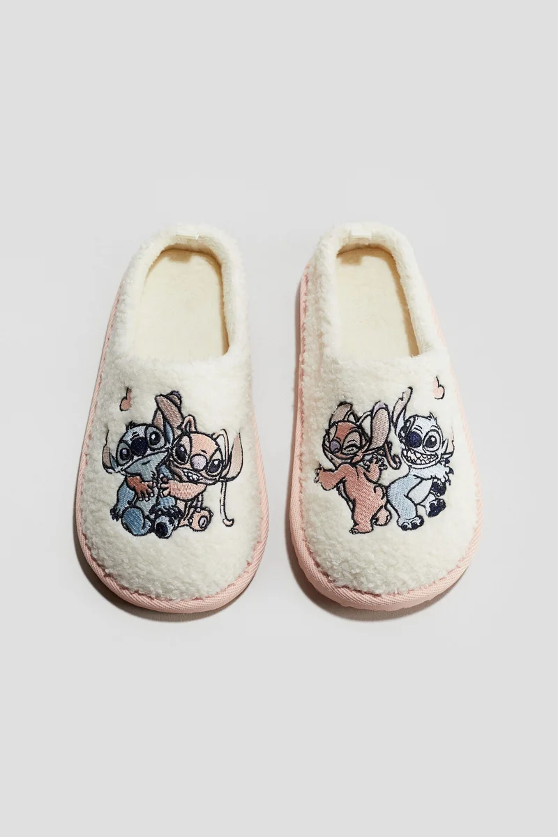 H&M Embroidery-motif teddy slippers