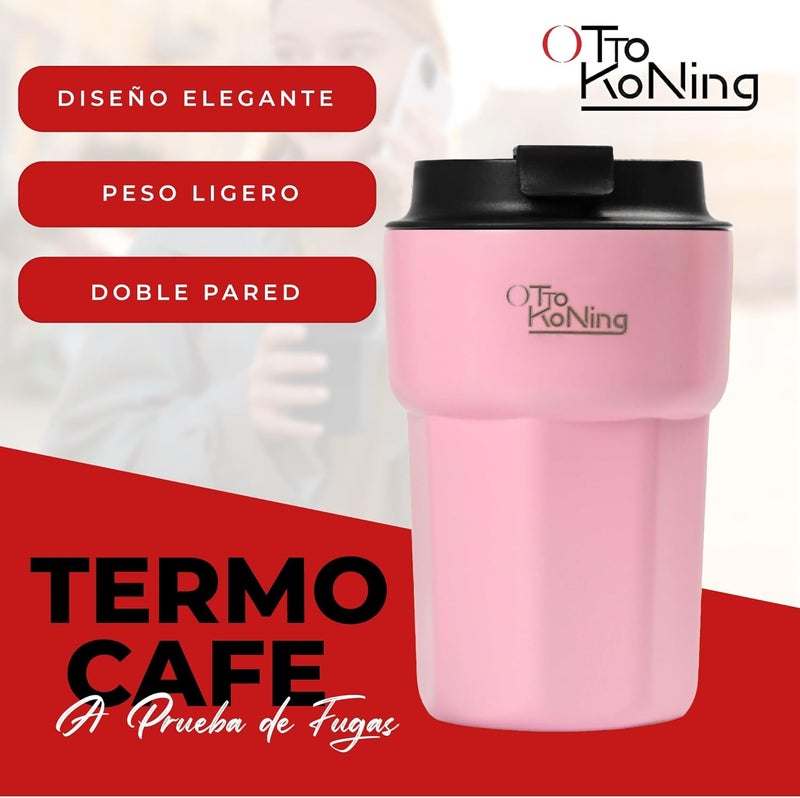 Otto Koning Thermal Mug 350 ml, Coffee Mug to Go with Leak-proof Lid, Reusable Coffee Cups for Travel, Stainless Steel Coffee Cup for Hot and Cold Coffee Water and Tea - Image 3