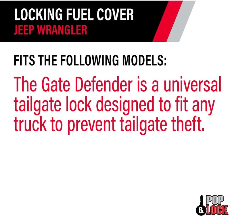 Pop & Lock Universal Black Tailgate Lock, Key Lock, PL9900, The Gate Defender, Truck Theft Prevention, Made in USA - Image 5