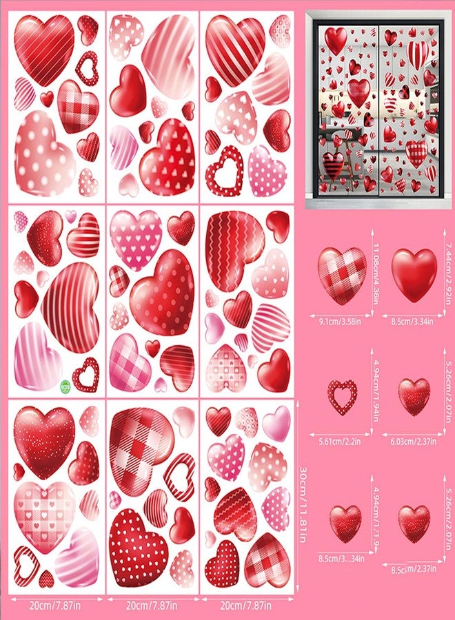 Adonisaon Love Day Window Clings Mother's Day Wedding Party Decoration Supplies Pink Heart Window Stickers Reusable Static Double-Sided Vinyl Decals 9 Sheets - Image 5