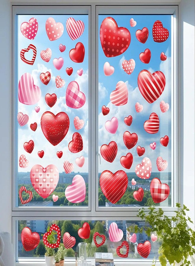 Adonisaon Love Day Window Clings Mother's Day Wedding Party Decoration Supplies Pink Heart Window Stickers Reusable Static Double-Sided Vinyl Decals 9 Sheets - Image 4