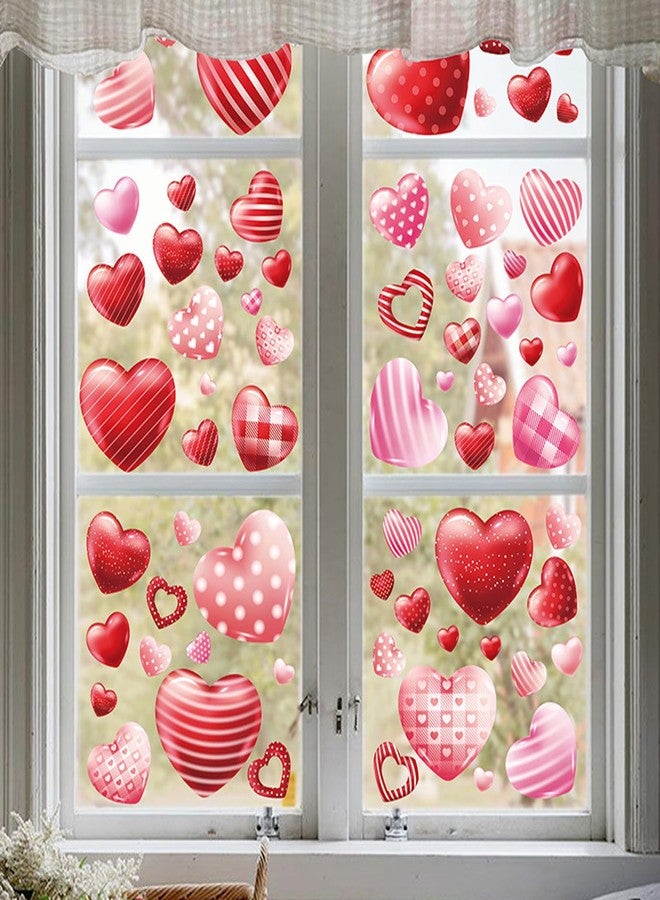 Adonisaon Love Day Window Clings Mother's Day Wedding Party Decoration Supplies Pink Heart Window Stickers Reusable Static Double-Sided Vinyl Decals 9 Sheets - Image 3