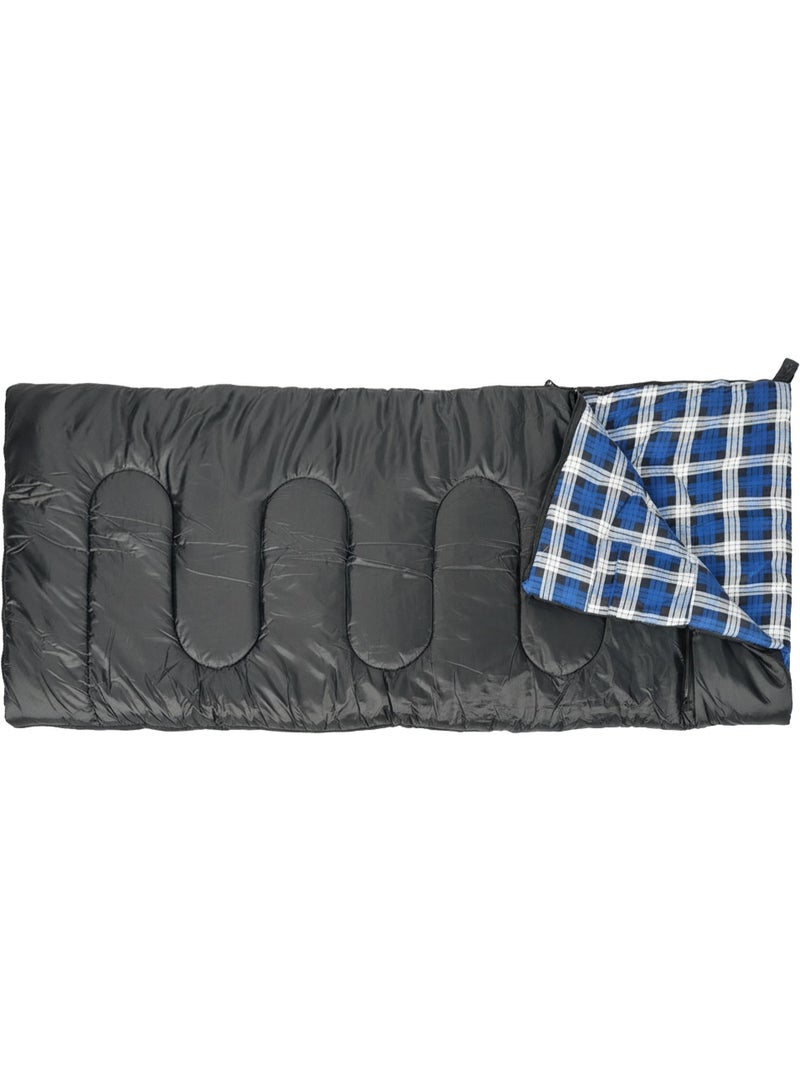 جرين ليون كيس نوم للتخييم / كيس نوم خارجي من الفلانيل الناعم الصديق للبشرة / كيس نوم للسفر من القماش المقاوم للتمزق / عزل دافئ / قابل للغسل في الغسالة / معدات تخييم صغيرة الحجم / مع حقيبة حمل للسفر - أسود - Image 1