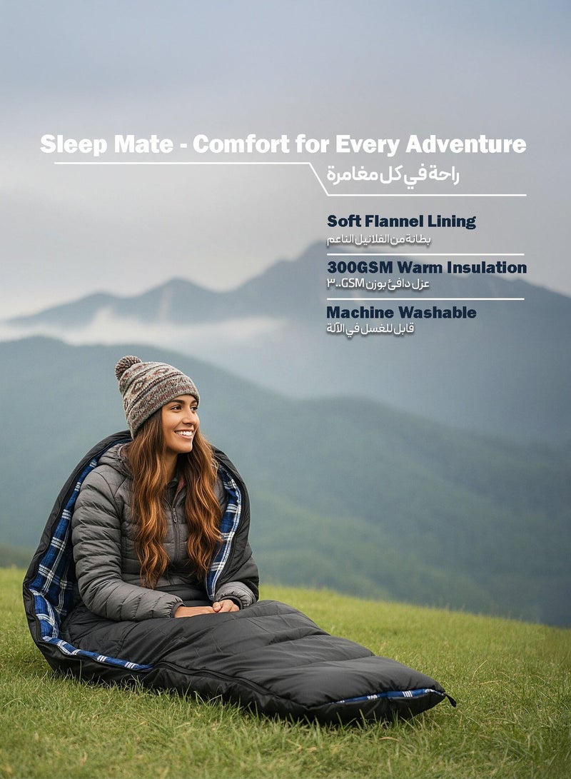 GREEN LION Large Camping Sleeping Bag for Adults, Outdoor Sleeping Bag with Two-Way Zipper & Skin-Friendly Fabric, 4 Season Use Compact Camping Gear Equipment for Traveling, Backpacking, Hiking - Image 4