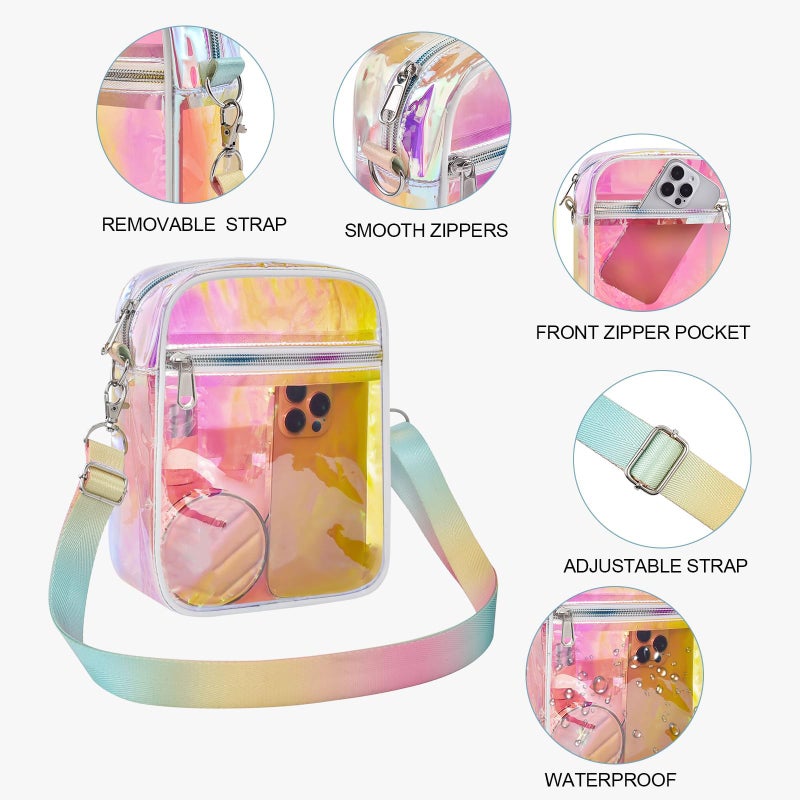 USPECLARE Clear Purse Stadium Transparent Messenger Bag Stadium Approved for Men and Women Clear CrossBody Bag - Image 3
