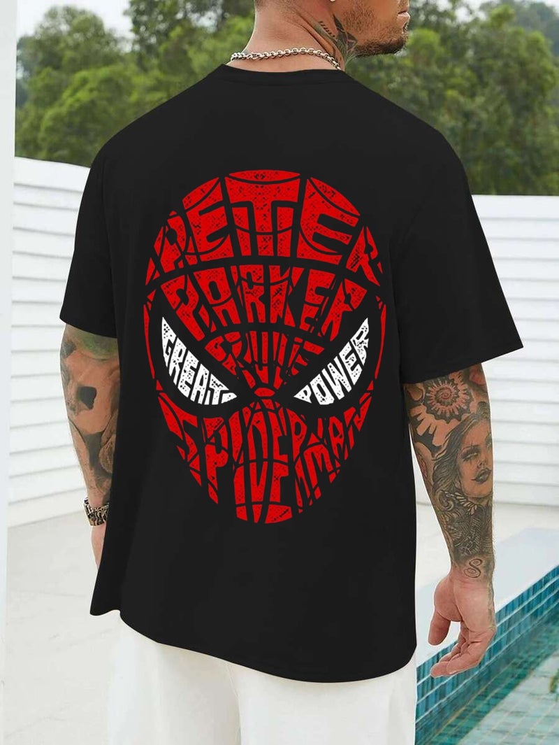 DIVIS Oversized Black Graphic T-Shirt for Men - Image 1