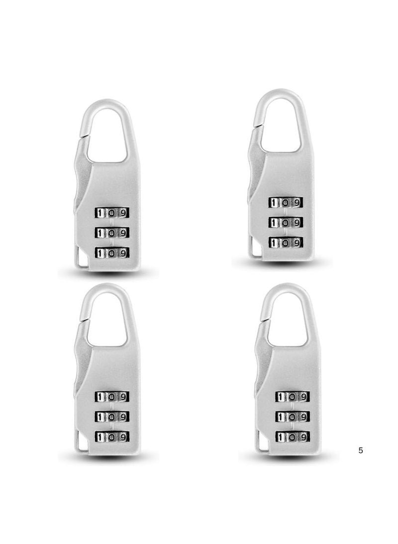 Mini Suitcase Lock – 3-Digit Combination Padlock, Durable and Weatherproof for Luggage, Suitcases & Backpacks (Silver) - Image 1