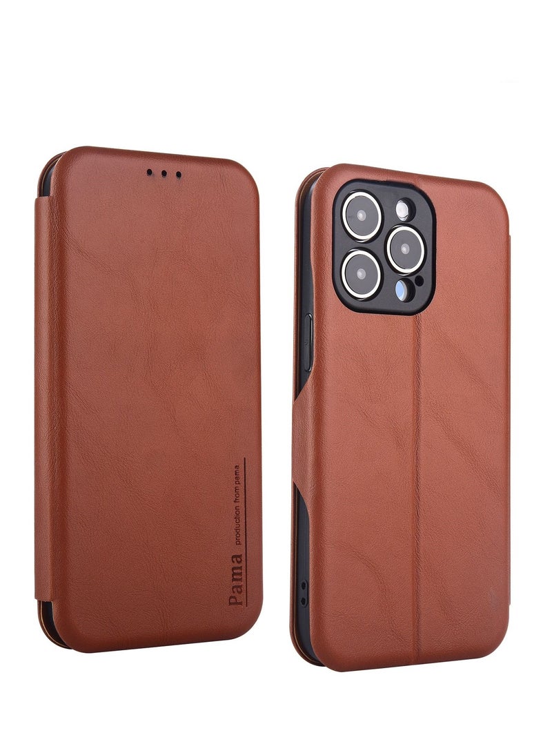 Pama Protective Book Case Cover For iPhone 14 Pro Max Brown - Image 1