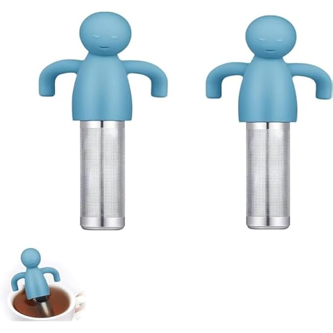 أكس سبرينج مصفاة شاي مكونة من قطعتين متعددة الألوان مع فلتر شاي شبكي فائق الدقة قابل لإعادة الاستخدام لأوراق الشاي السائبة، مثالية للشاي والتوابل في أكواب الشاي - Image 1