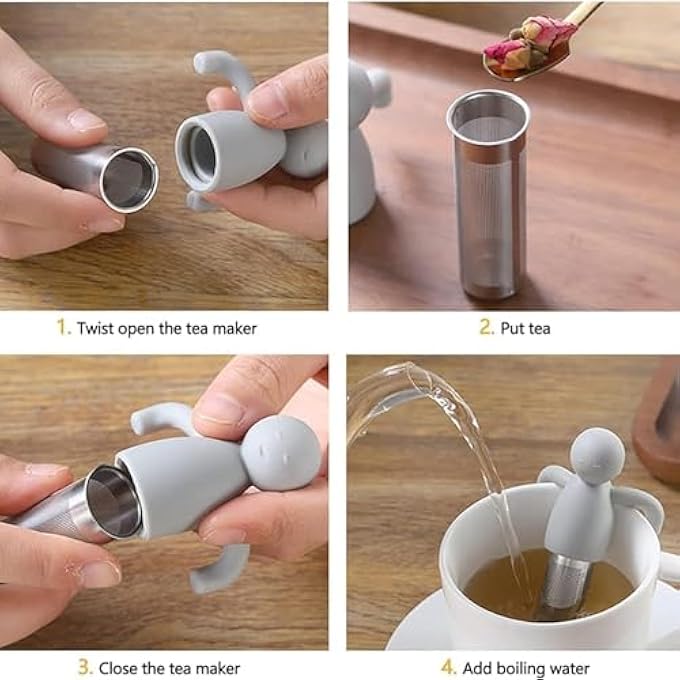 أكس سبرينج مصفاة شاي مكونة من قطعتين متعددة الألوان مع فلتر شاي شبكي فائق الدقة قابل لإعادة الاستخدام لأوراق الشاي السائبة، مثالية للشاي والتوابل في أكواب الشاي - Image 3