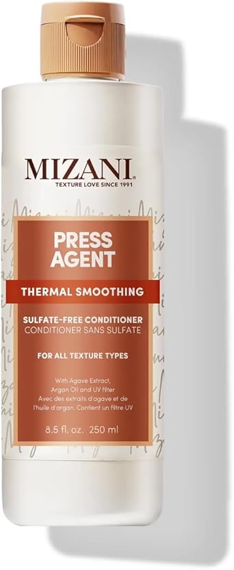 Mizani بلسم ميزاني المهدئ تركيبة مرطبة ومفككة للشعر تحضر الشعر للتصفيف الحراري مدعوم بزيت الأركان ومستخلص الأغاف خالي من الكبريتات بلسم مهدئ 250 مل - Image 1