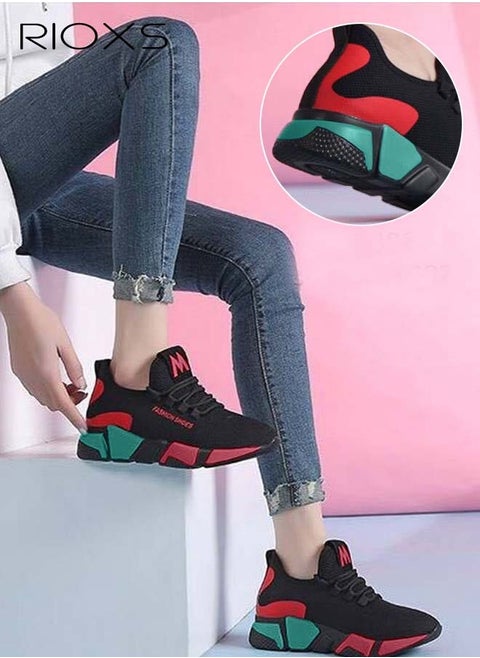 Women's Sports Shoes, Breathable Mesh Platform Sneakers, Comfy Sport Shoes For Running Walking Jogging, Miss Womens Athletic Shoes, Anti-slip Soft Rubber Sole Trainers, Ladies Tennis Shoes For Indoor Outdoor Activities, Ladies Athlesiure Trainers