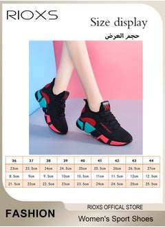 RIOXS Women's Sports Shoes, Breathable Mesh Platform Sneakers, Comfy Sport Shoes For Running Walking Jogging, Miss Womens Athletic Shoes, Anti-slip Soft Rubber Sole Trainers, Ladies Tennis Shoes For Indoor Outdoor Activities, Ladies Athlesiure Trainers  - Image 3