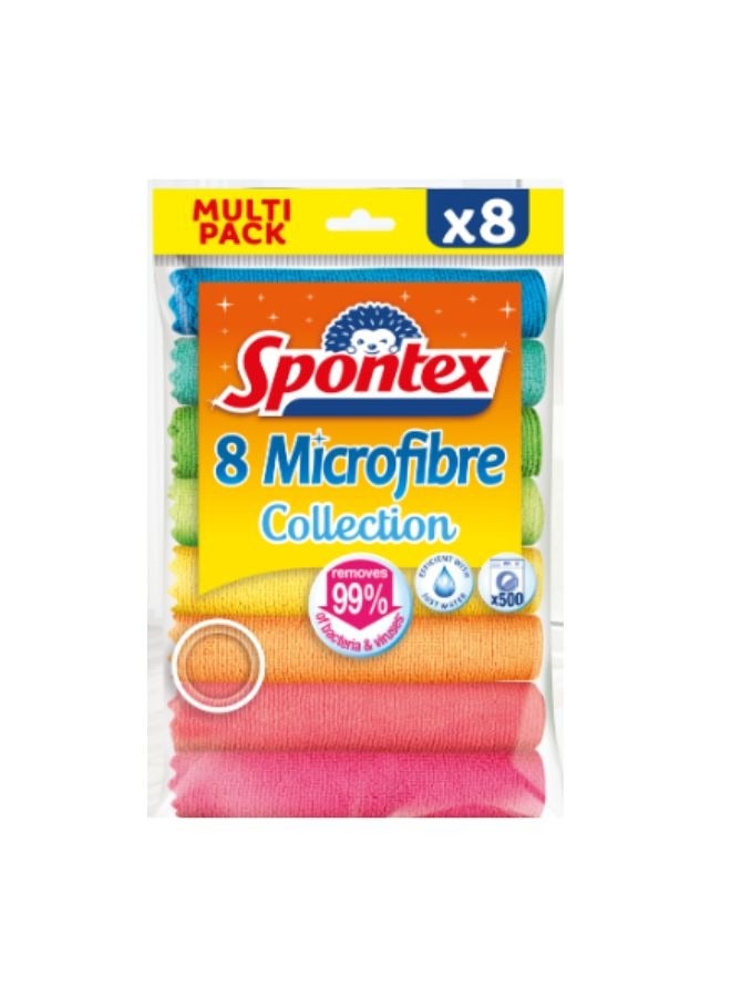 Spontex microfibre Cloth Collection 8Pcs - Image 1