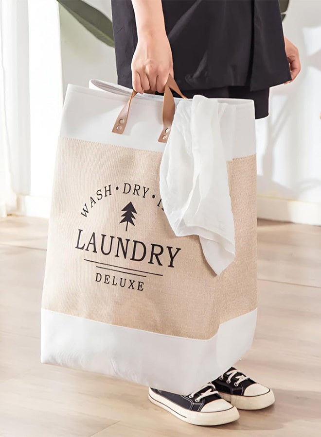 Large Laundry Basket – Tall 67L Waterproof Linen Hamper with Leather Handles. Excellent to keep Clothes, Blankets, and Toys in Bedroom, Bathroom, or Living Room - Image 3