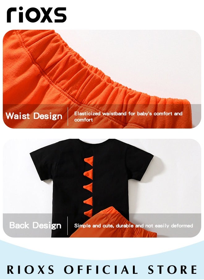RIOXS - Toddler Boys Top and Short Sets Kids Short Sleeve Shirt Short Pants Suits Breathable 100% Cotton Outfits Summer Playwear - Image 1