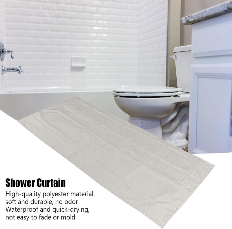 Shower Curtain Linen - Like Polyester Fabric, Waterproof Bath Curtain, Beige 80x180cm - Quick Drying, Ideal for Home and Hotel Bathrooms - Image 4
