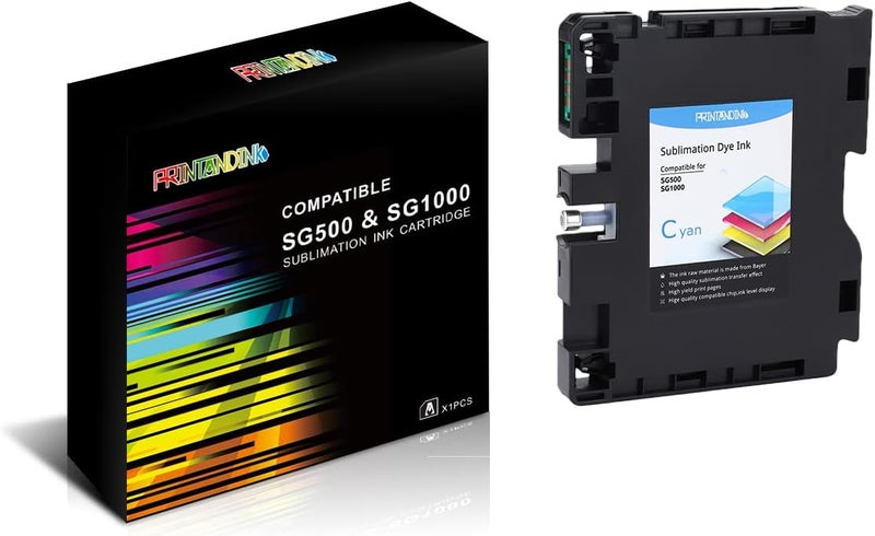 PRINTANDINK SG500 SG1000 Ultra High Definition dye Sublimation Ink Cartridge Cyan with Latest Version 3.6.0 firmware Compatible with Sawgrass Virtuoso SG500 SG1000 - Image 1