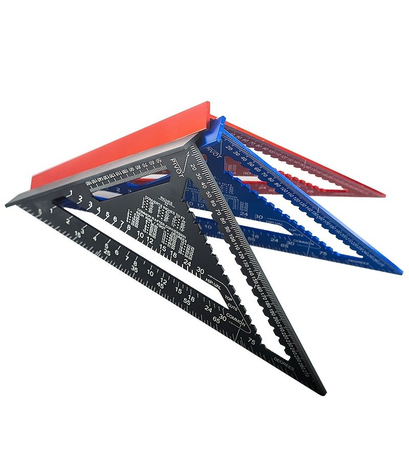 7 Inch High Precision Aluminum Woodworking Square 45 90 Measuring Ruler Serrated Edge Portable Durable - Image 1