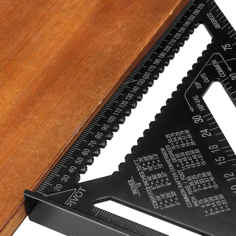 7 Inch High Precision Aluminum Woodworking Square 45 90 Measuring Ruler Serrated Edge Portable Durable - Image 4