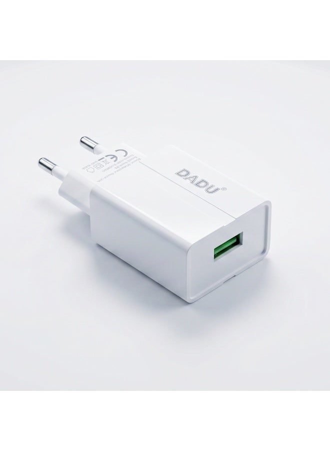 DADU DC-353 Charger – 12W Fast Charging – Micro USB – QC Certified – Multiple Protection – Safe - White - Image 2